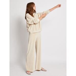 Suzie kondi samos sweater In velour wheat XS  lounge slub Raglan NWOT (flaw)